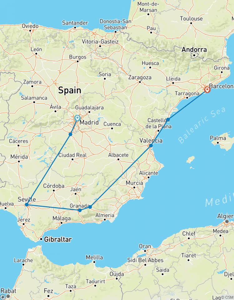 Spanish Experience (End Barcelona) Tour