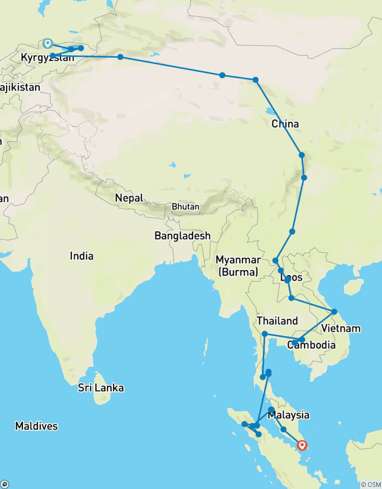 De Bichkek à Singapour (15 semaines) circuit