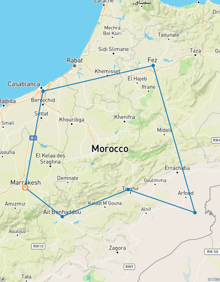 Marokko Highlights mit Marrakesch Privatreise - 9 Tage Rundreise