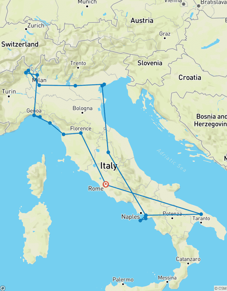 Grote Italiaanse ervaring-rondreis