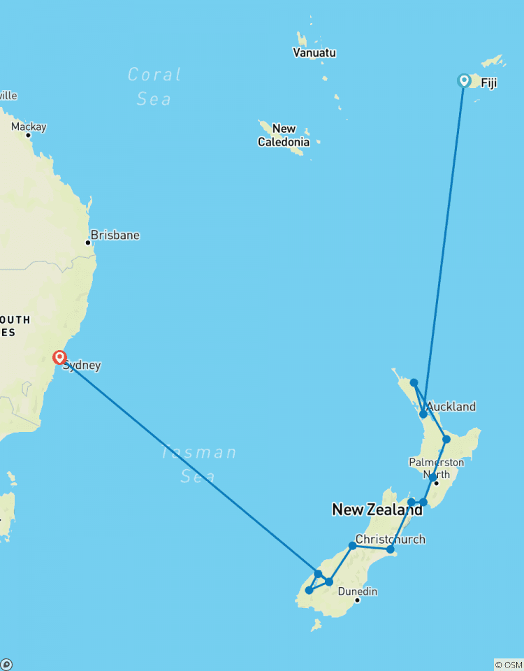 Het beste van Nieuw-Zeeland met Fiji & Sydney-rondreis