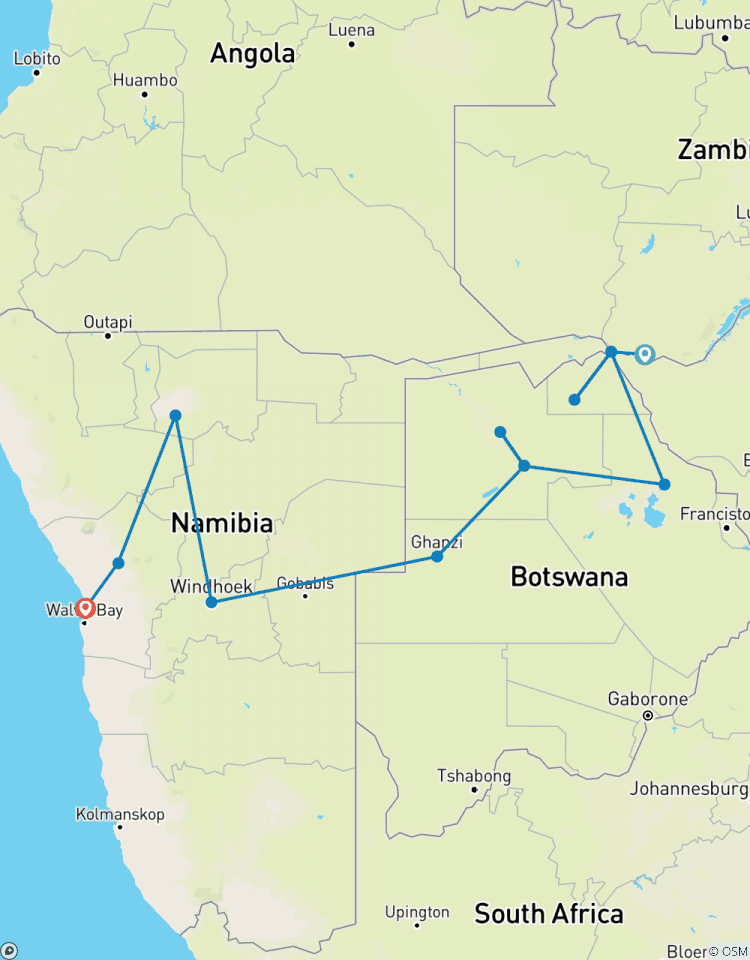 Circuito 12 días Delta del Okavango y Etosha exprés - alojamiento