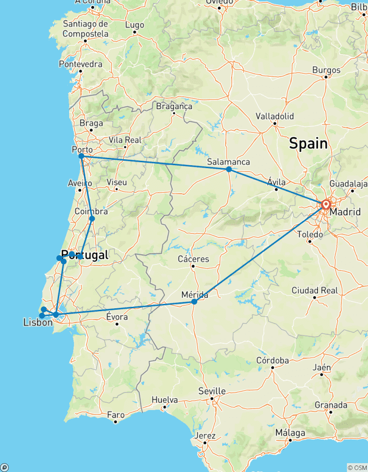 Circuit de 6 jours à Lisbonne et Porto, y compris Fatima, au départ de Madrid circuit