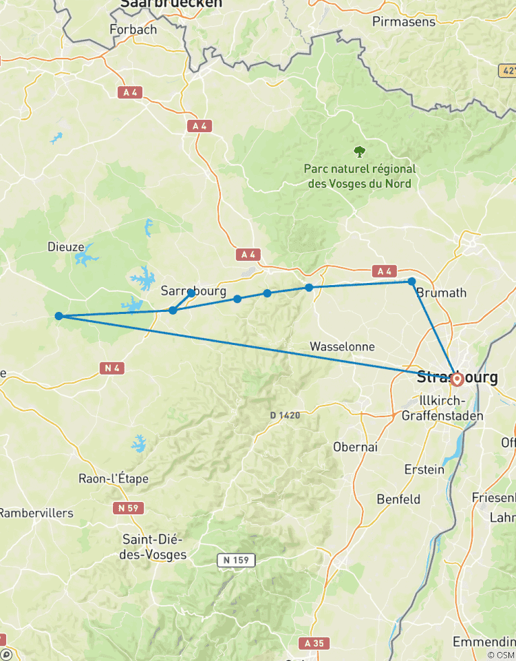 Kreuzfahrt durch das Elsass und Lothringen entlang des Marne-Rhein-Kanals Kreuzfahrt von Hafen zu Hafen Rundreise