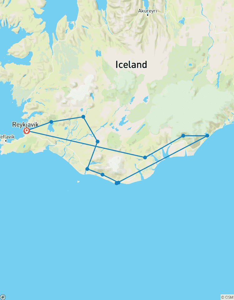 3 jours - Cercle d\'or, côte sud, Jökulsárlón et grotte de glace circuit