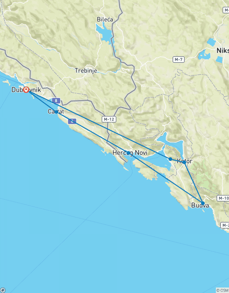 Montenegro Sailing - Dubrovnik to Dubrovnik Tour