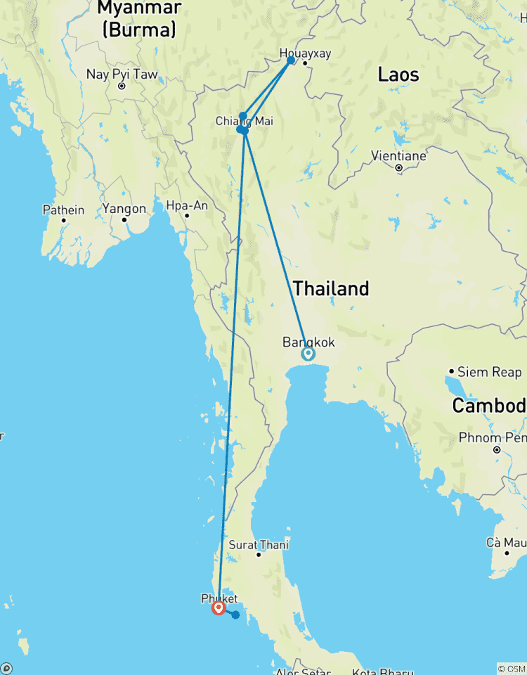 Forfait de 10 jours sur les points forts de la Thaïlande circuit
