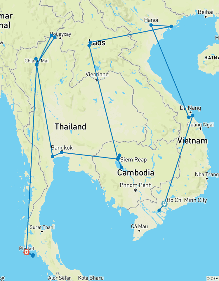 Indochina und Thailand Abenteuerreise - 25 Tage Rundreise