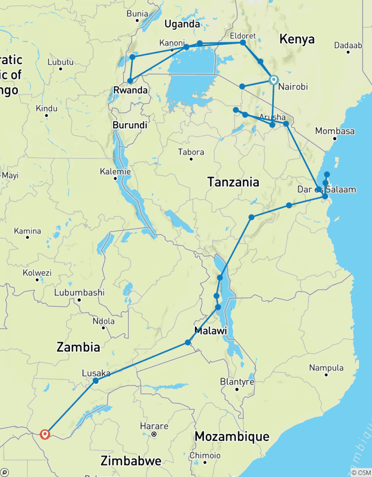 39-day Gorillas to Victoria Falls (Accommodated) Tour