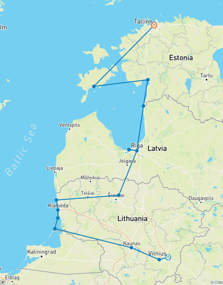 Baltic Bike Tour : De Vilnius à Tallinn - auto- guidée et accompagnée circuit