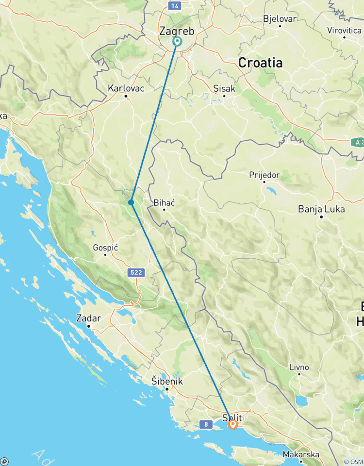 Croatia Express from Zagreb to Split - 4 days / 3 nights Tour