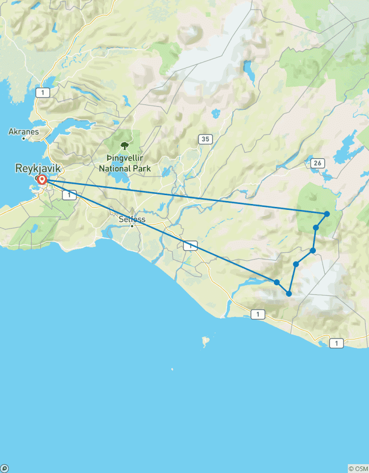 Circuito 6 días por Laugavegur y Fimmvörðuháls en cabañas