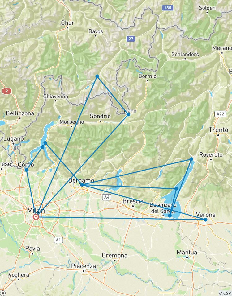 Wonderen van Noord-Italië met de Bernina trein vanuit Venetië-rondreis