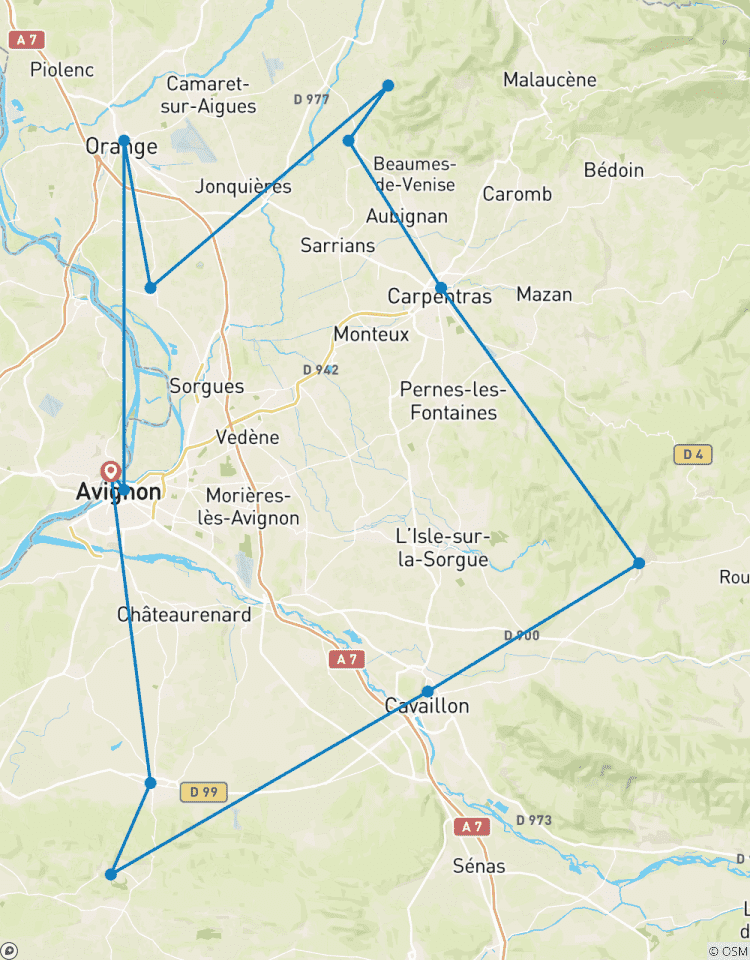 Trek à vélo, Provence, France - groupes guidés circuit