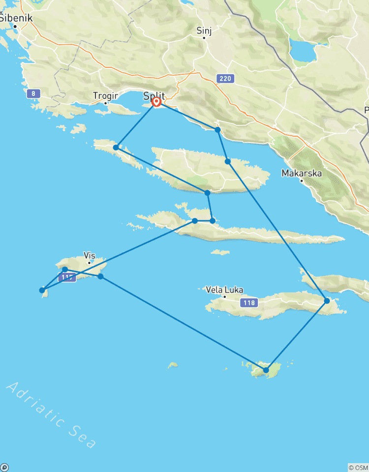 Croatia Naturist Cruise from Split Tour