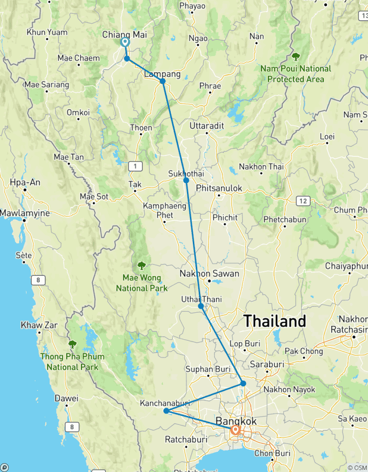 Trésors de Thaïlande 8 jours - de Chiang Mai au Sud, excursion en petit groupe (en anglais uniquement) circuit