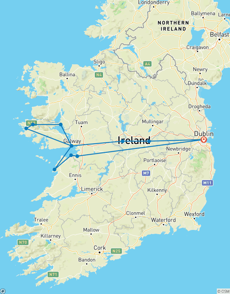Circuito Circuito de explorador por 3 días de la costa oeste desde Dublín en grupo pequeño