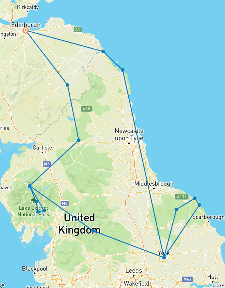 Rondreis naar York, de Dales, het Lake District & Hadrian\'s Wall - in kleine groep - vanuit Edinburgh - incl. toegangsprijzen - 5 dagen-rondreis