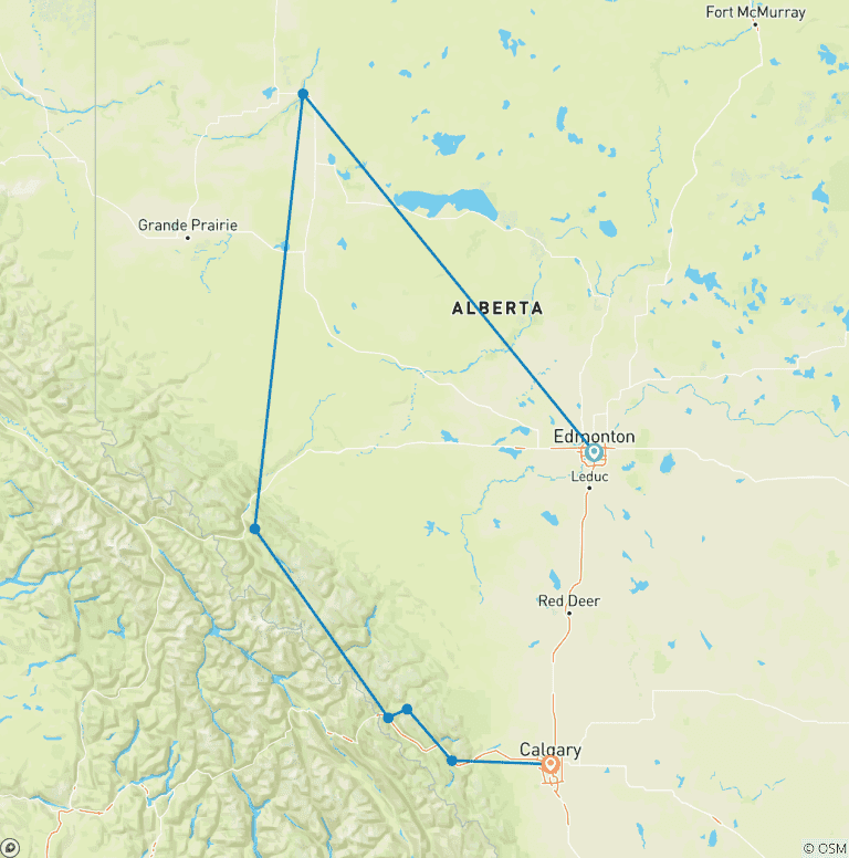 Map of Canadian Rockies & Northern Lights