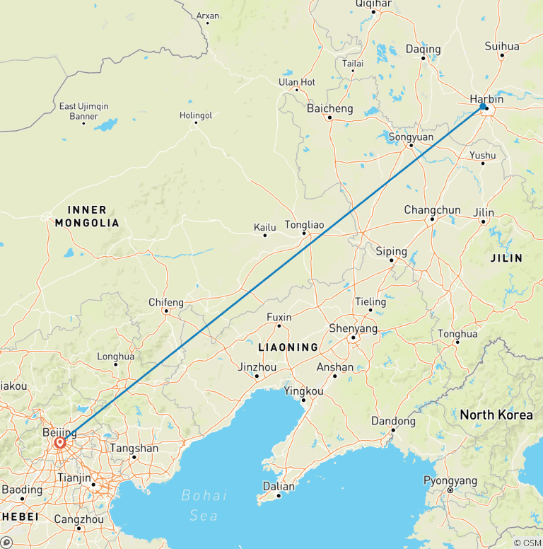 Map of Harbin Ice Festival Express - 6 Days