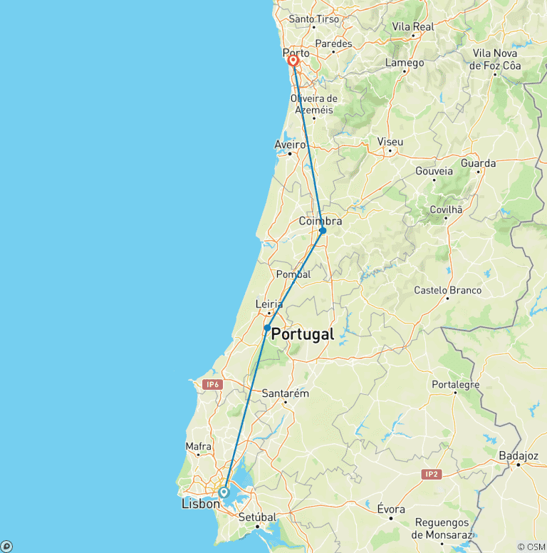 Map of Highlights of Portugal