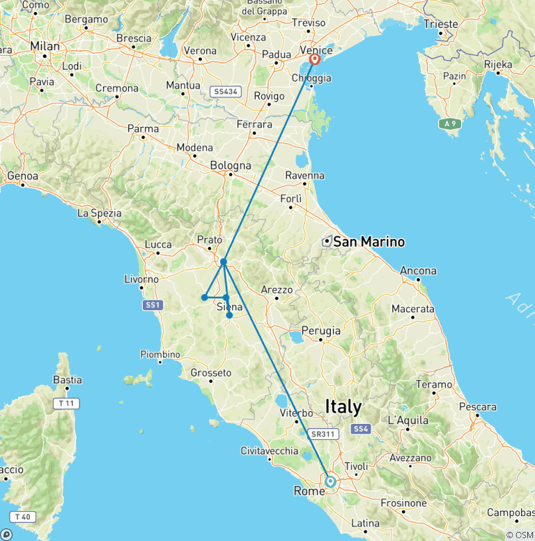 Map of Italy By High-Speed Train