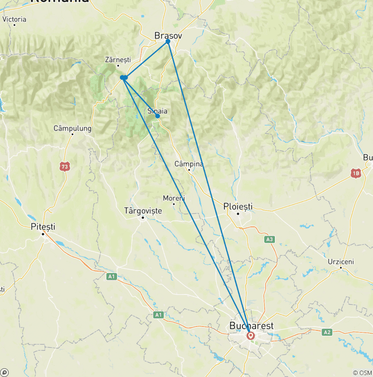 Map of Transylvanian Long Weekend