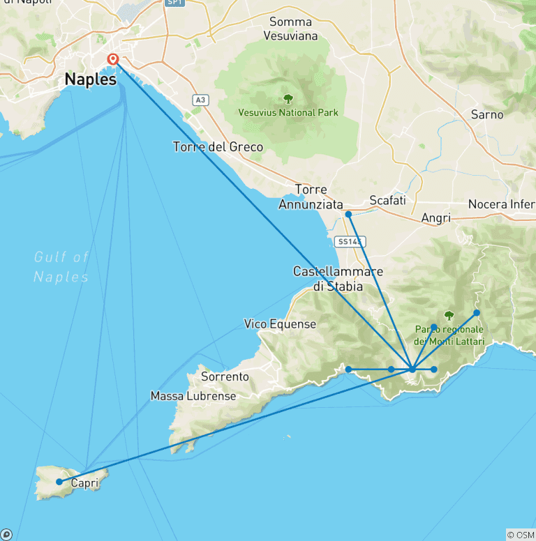 Map of Amalfi Coast Walking - Agriturismo