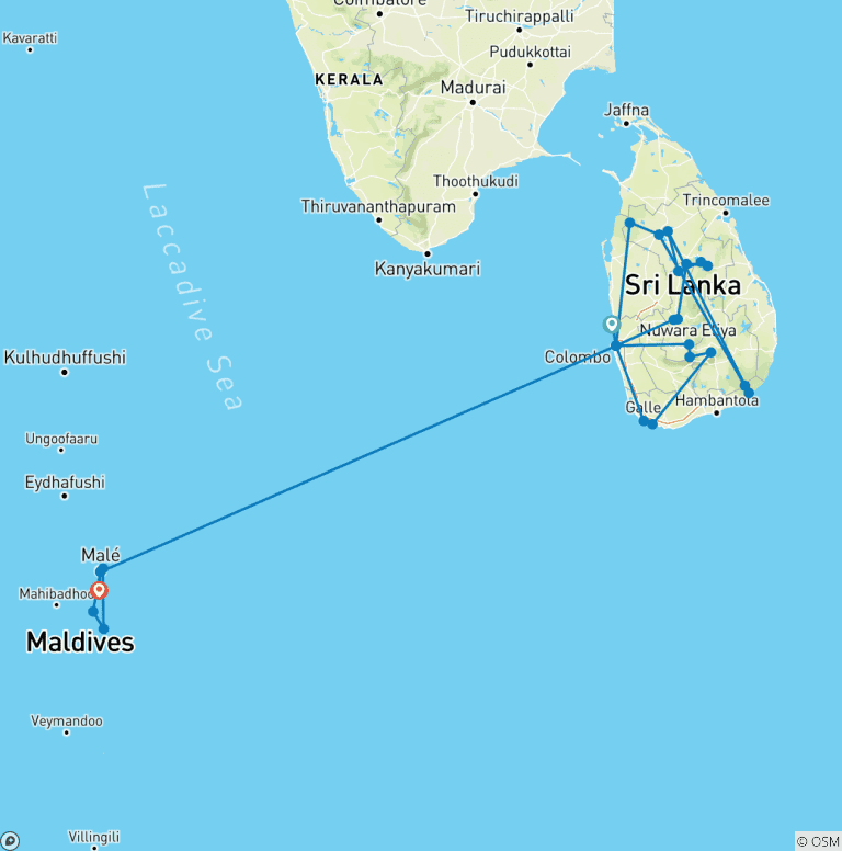 Map of Sri Lanka in Depth + Maldive Dhoni Cruise (Hortons Plain)