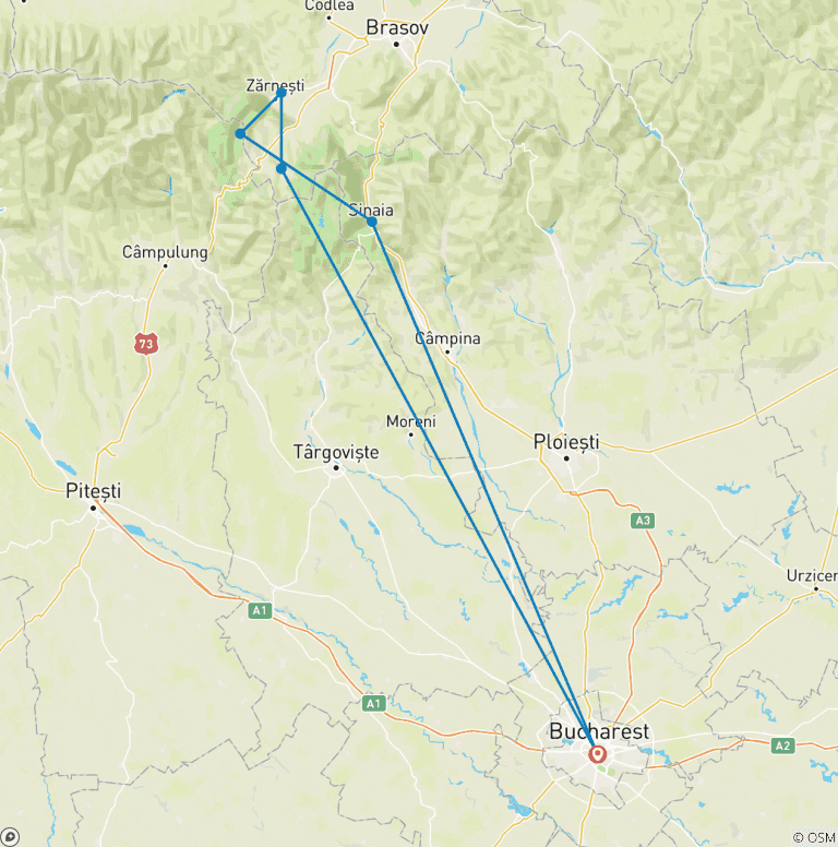 Map of Walking Romania - Transylvanian Alps Trek