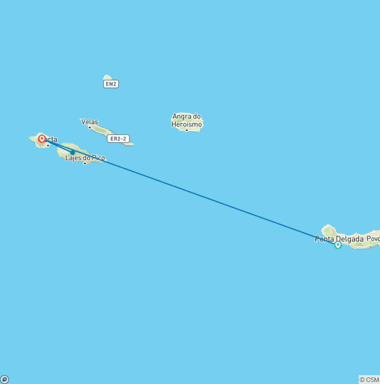 Map of Highlights of the Azores