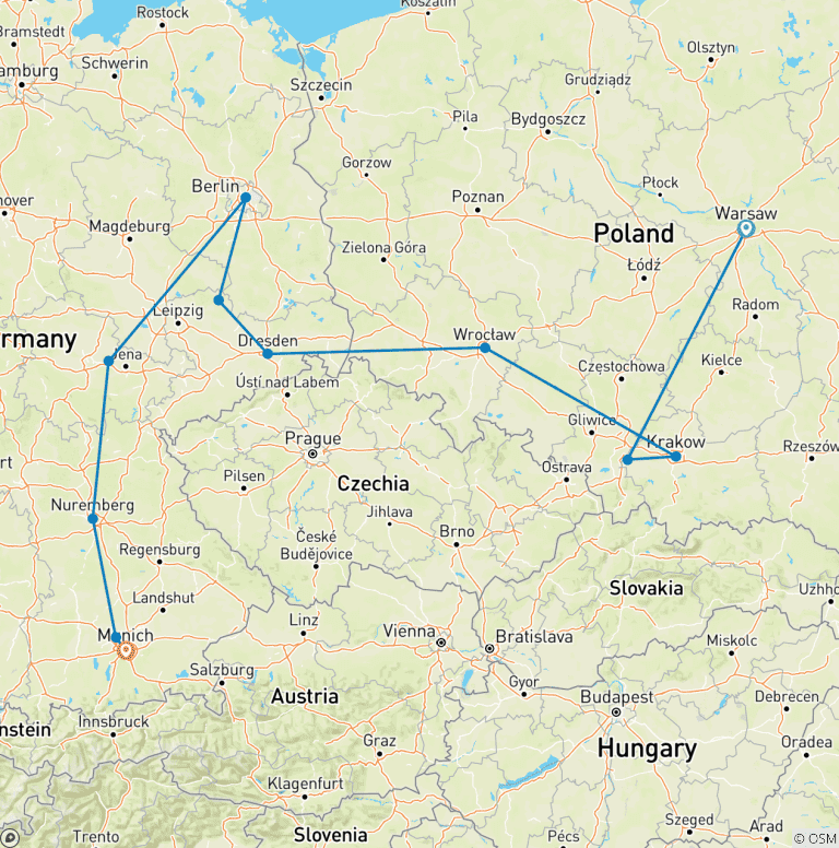 Map of Poland, East Germany & World War II