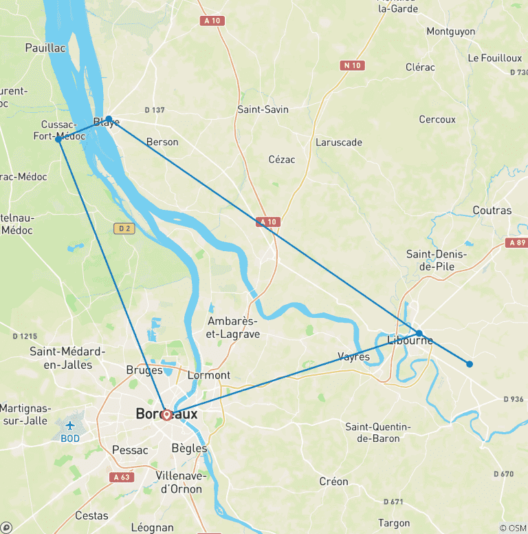 Map of A cruise in Aquitaine : the great wines of Southern France (port-to-port cruise)