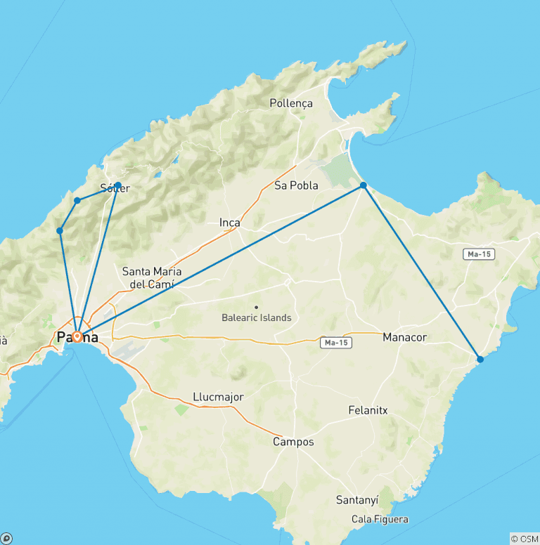 Map of Classic Mallorca, Self-drive