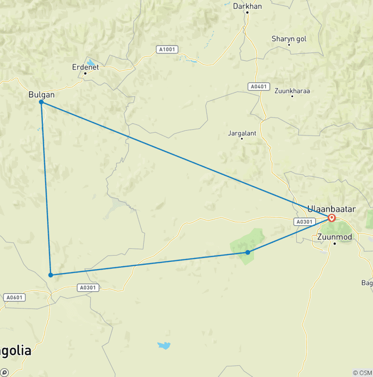 Map of Essence of Mongolia - 3 Days
