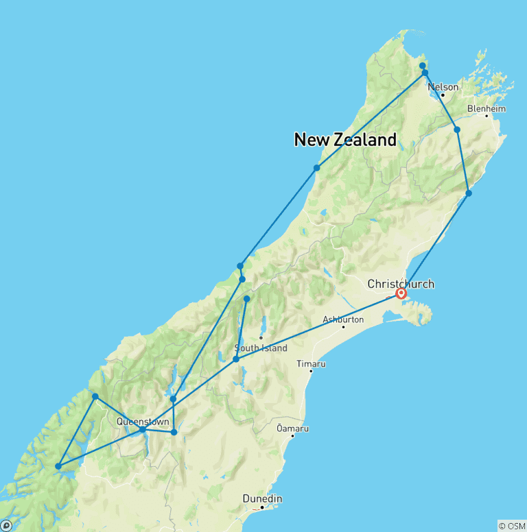 Map of New Zealand - South Island Multisport
