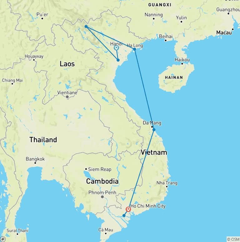 Map of Best Of Vietnam In 14 Days