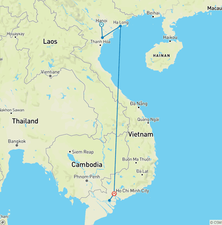 Map of Simply Vietnam In 7 Days by Realistic Asia
