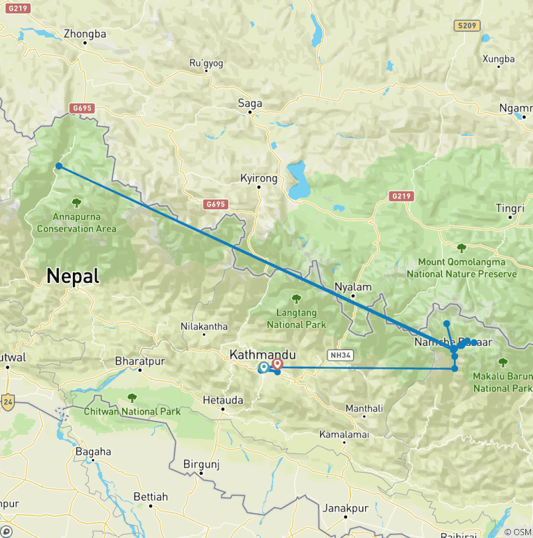 Map of Ama-Dablam Expedition