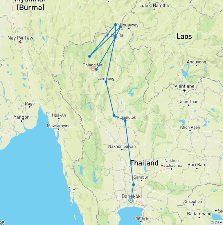 Map of Thailand Culture & Heritage - 6 Days