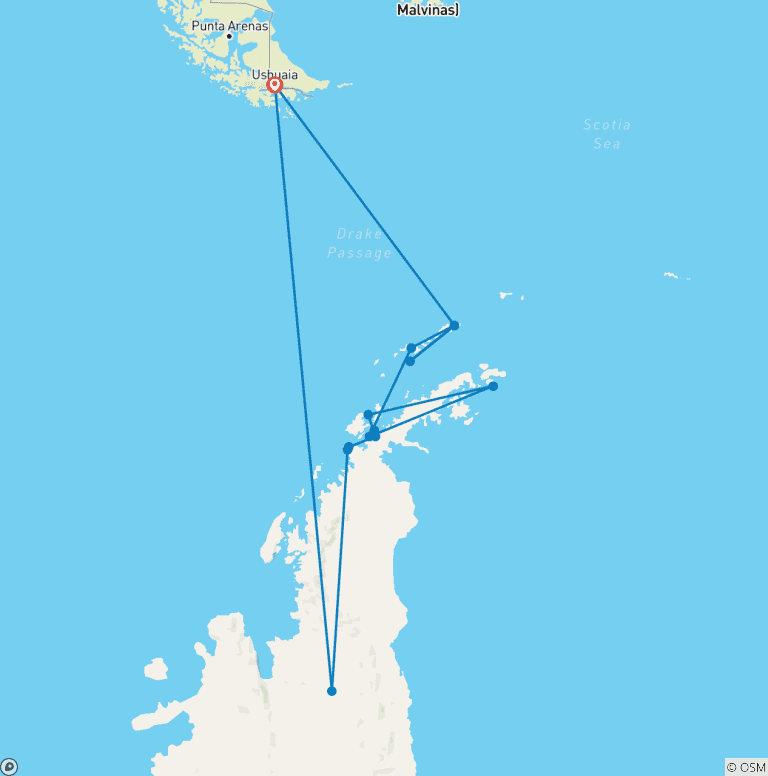 Map of Classic Antarctica - 10 days