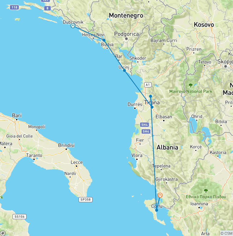 Map of Essential Southern Balkans