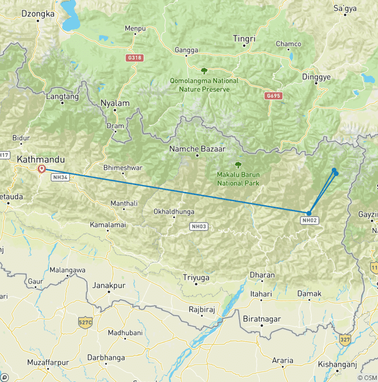 Map of Kanchenjunga Base Camp Trek-South (Official)