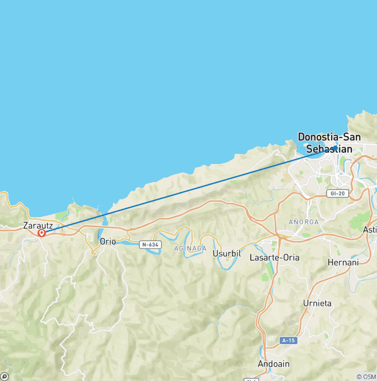 Map of San Sebastian: Surf & Party Hostel, 3 Days