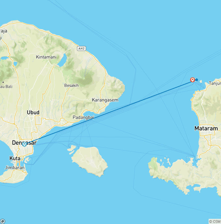 Map of 3 Days Experience Gili Islands