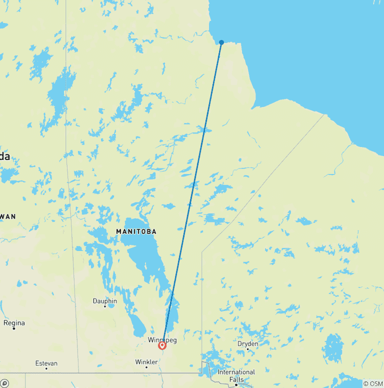 Map of Classic Churchill Polar Bear Adventure