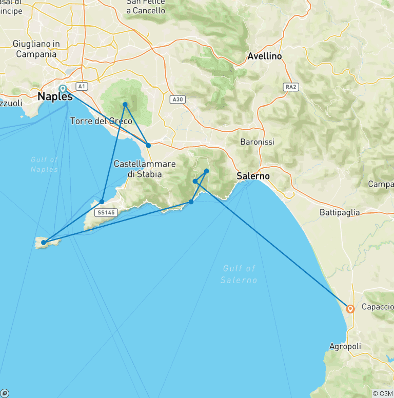 Map of Campania: Private Experiences in a Land of Beauty, Flavor, and History