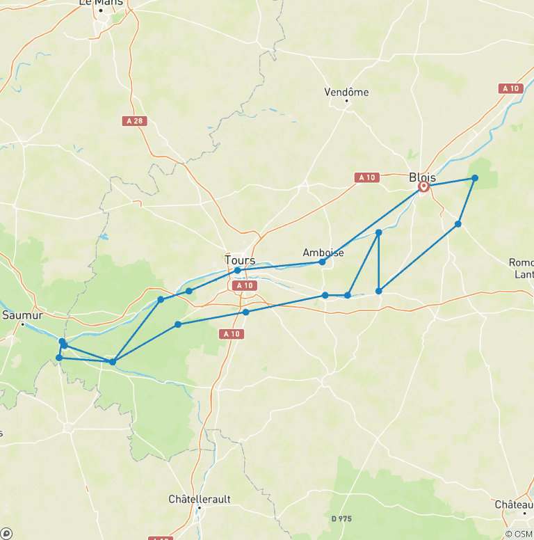 Map of Castles of the Loire Valley: La Route Royale