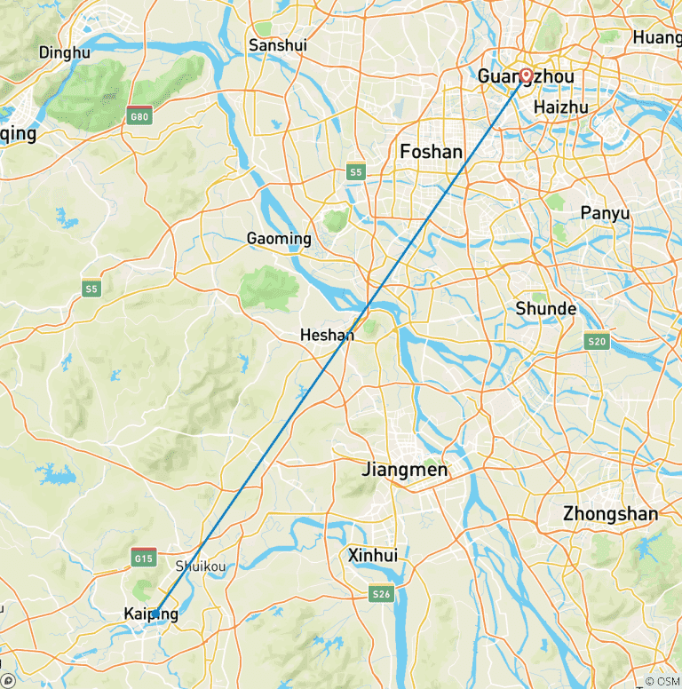 Map of Chinese New Year Tour in Guangdong