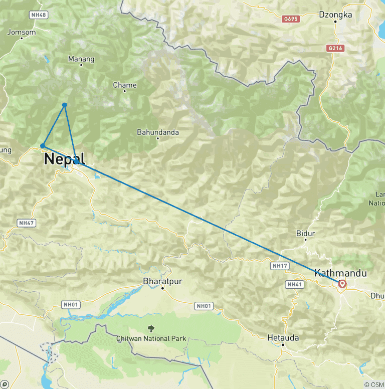 Map of Mardi Himal Trek